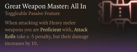 great weapon master all in