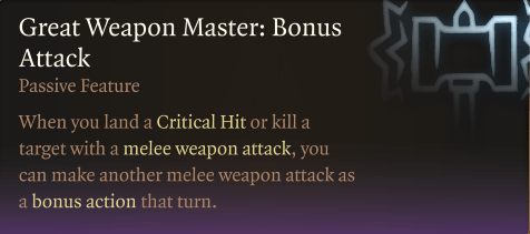 great weapon master bonus attack