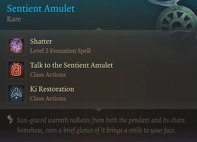 sentient amulet
