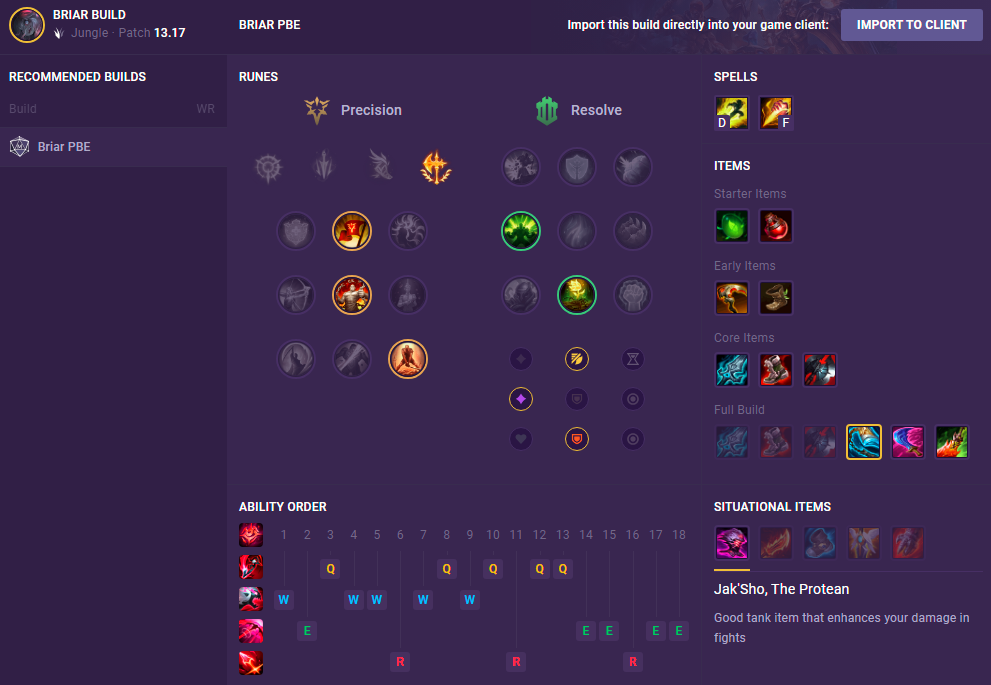 Briar Build with Highest Winrate - LoL Runes, Items, and Skill Order