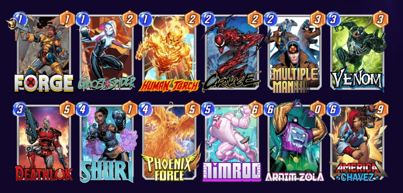 Marvel Snap Shuri Nimrod Deck