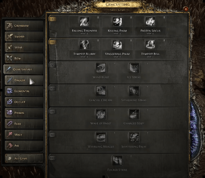 PoE 2 Quarterstaff Skill Gems