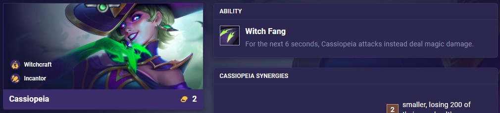 TFT Set 12 Cassiopeia Ability