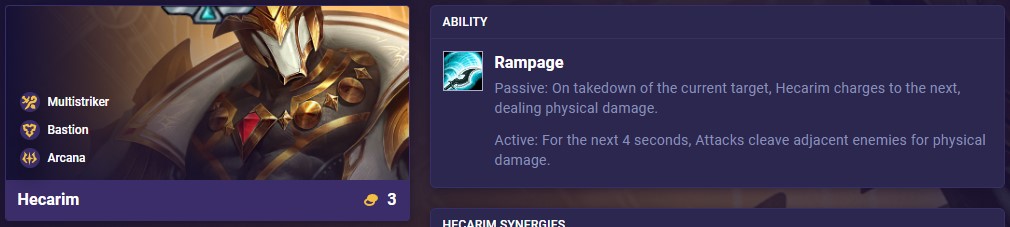 TFT Set 12 Hecarim Ability