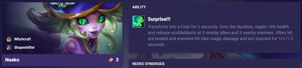 TFT Set 12 Neeko Ability