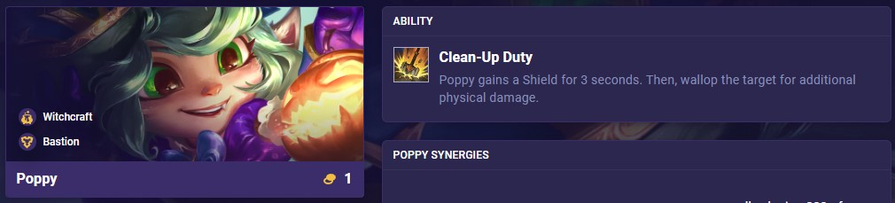 TFT Set 12 Poppy Ability