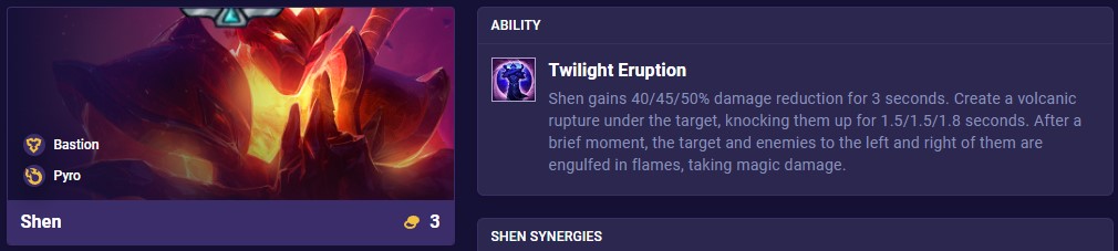 TFT Set 12 Shen Ability