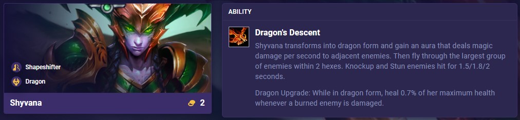 TFT Set 12 Shyvana Ability