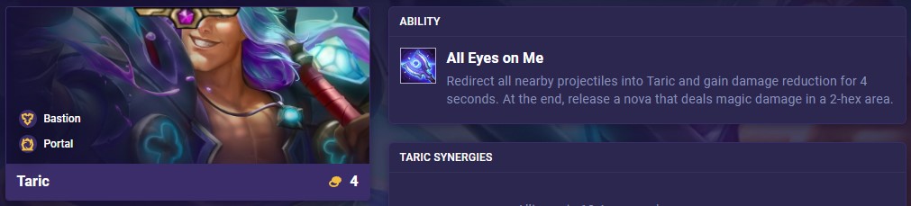 TFT Set 12 Taric Ability