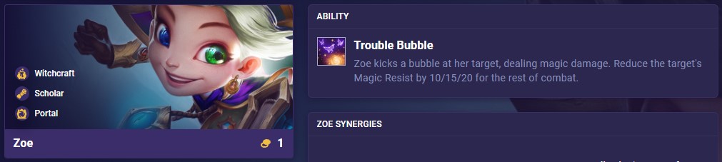 TFT Set 12 Zoe Ability