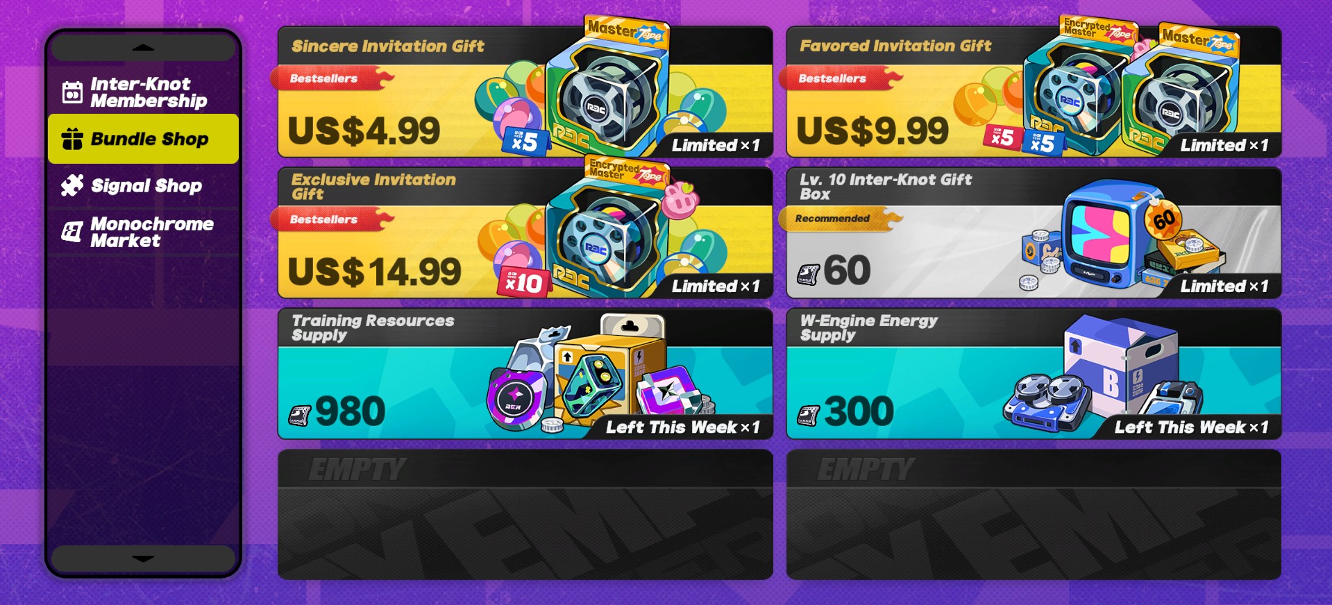 Zenless Zone Zero Bundle Shop