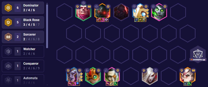 tft set 13 black rose doms team comp