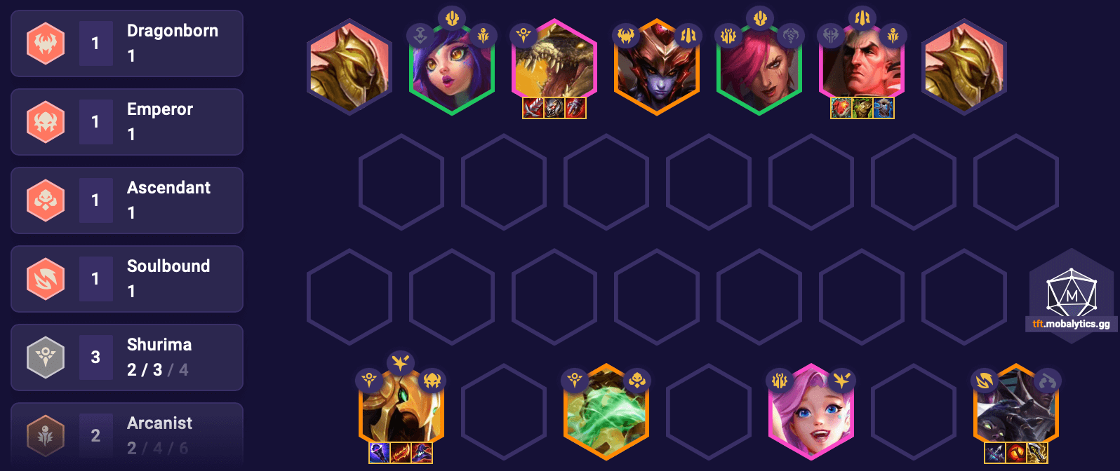 TFT Set 16 Shurima Shuffle Builder